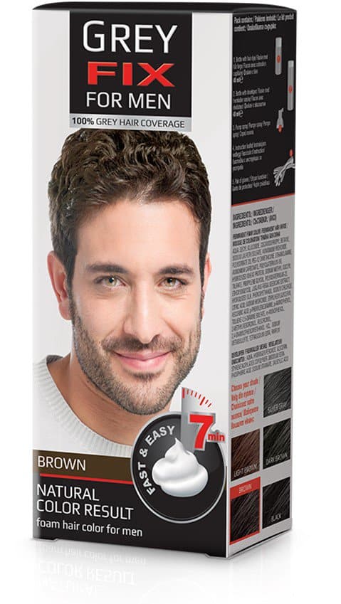 Vopsea de par pentru barbati GreyFix Brown, 40ml, Aroma 1 Vopsea de par pentru barbati GreyFix Brown