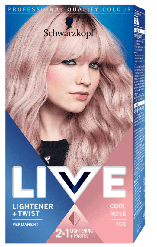 Vopsea de par permanenta 101 Rose Blonde, 142,5ml, Live 1 Vopsea de par permanenta 101 Rose Blonde