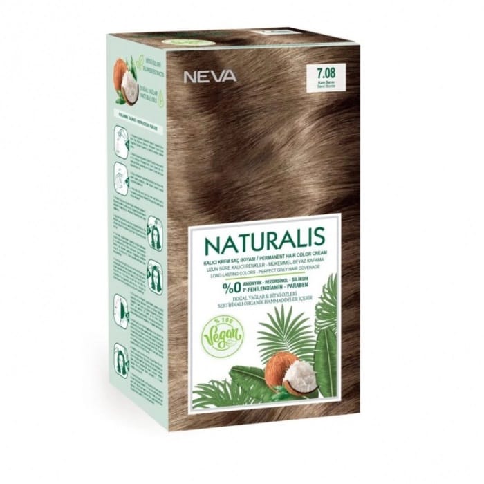 Vopsea de par vegana fara amoniac Blond nisipiu 7.08