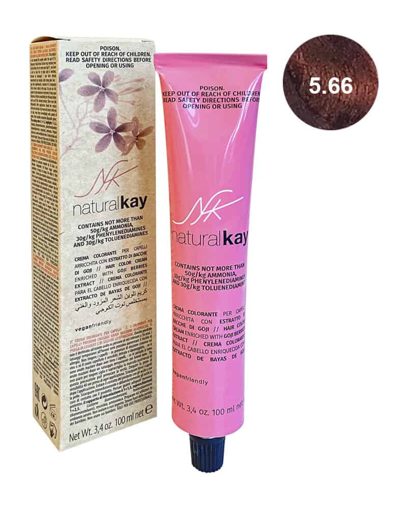 Vopsea vegana 5.66 Intense Red Light Chestnut, 100ml, Natural Kay 1 Vopsea vegana 5.66 Intense Red Light Chestnut