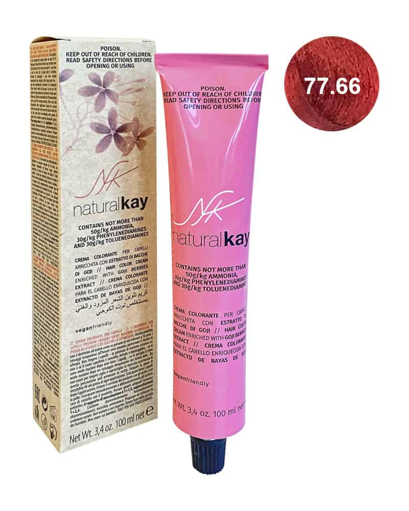 Vopsea vegana 77.66 Currant Red Blonde, 100ml, Natural Kay 1 Vopsea vegana 77.66 Currant Red Blonde