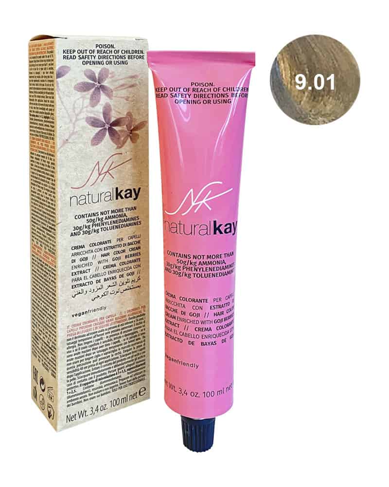 Vopsea vegana 9.01 Cold Very Light Blonde, 100ml, Natural Kay 1 Vopsea vegana 9.01 Cold Very Light Blonde