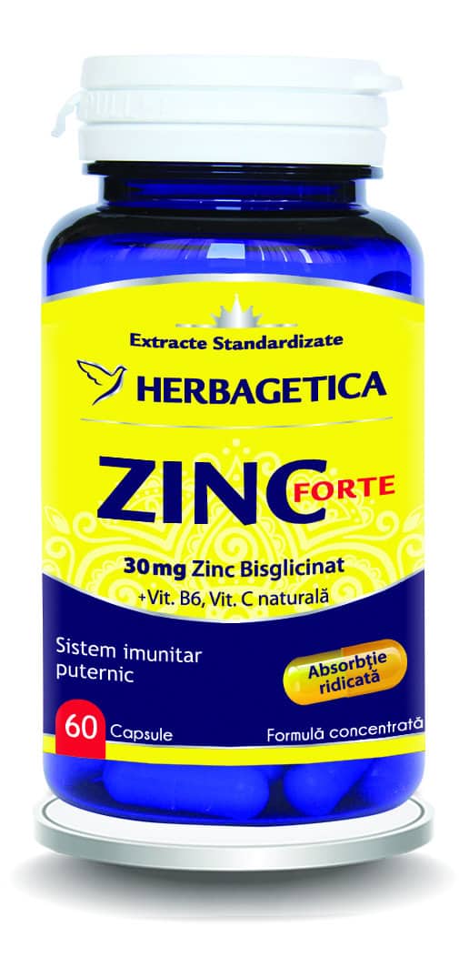 Zinc Forte, 60 capsule, Herbagetica 1 Zinc Forte