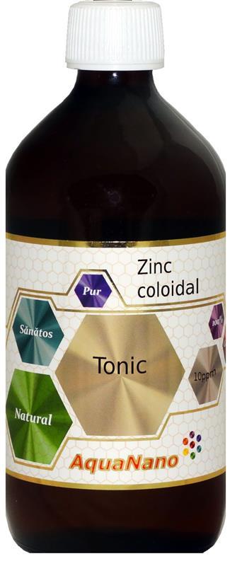 Zinc coloidal AquaNano Tonic 10ppm, 480 ml, Aghoras 1 Zinc coloidal AquaNano Tonic 10ppm