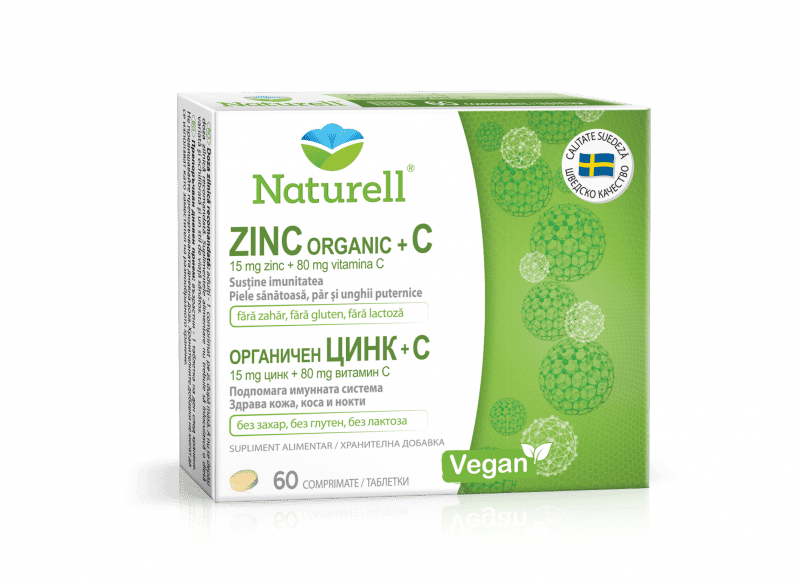 Zinc organic + C, 60 comprimate, Naturell 1 Zinc organic + C