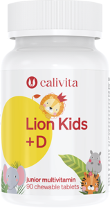 Lion Kids + Vitamin D CaliVita (90 tablete masticabile) Multivitamine pentru copii