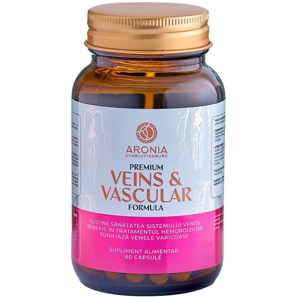 Premium Veins & Vascular Formula: 60 de capsule cu beneficii împotriva varicelor, hemoroizilor și problemelor vasculare 1 Premium Veins & Vascular Formula: 60 de capsule cu beneficii împotriva varicelor