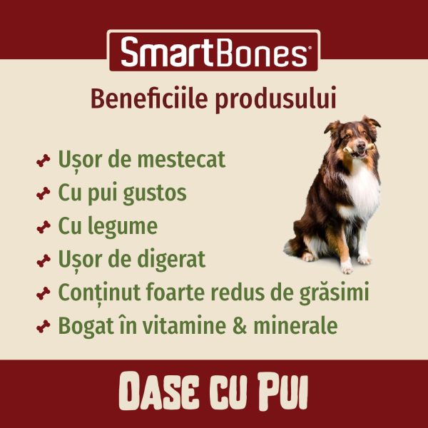 SMARTBONES Classics Chicken Bone Large, recompense câini, Os aromat Pui - imagine 9