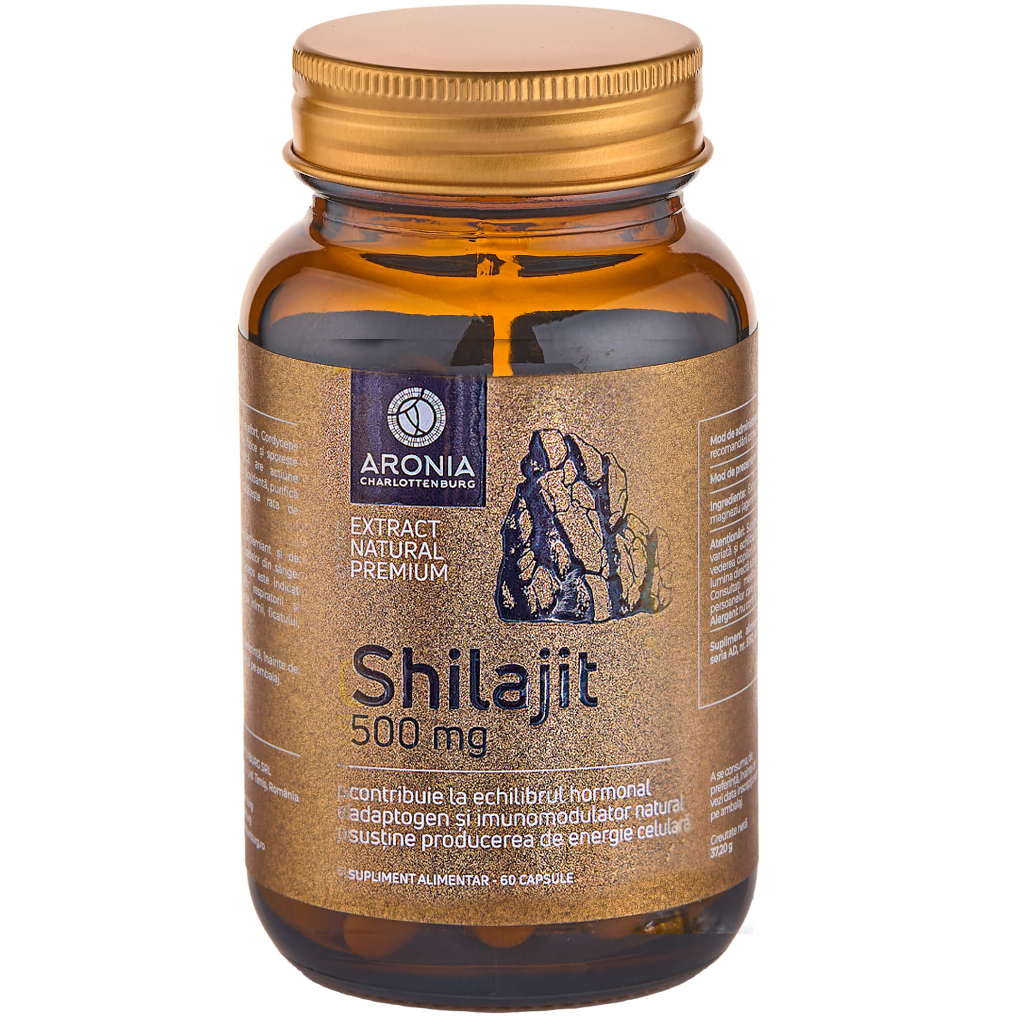 Shilajit la 500mg — 60 capsule cu pulbere de Shilajit, o substanță minune extrasă din munții Himalaya 1 Shilajit la 500mg — 60 capsule cu pulbere de Shilajit