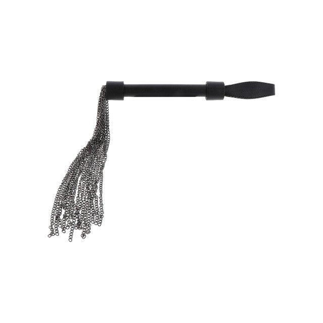 Bici din piele naturală HIDDEN DESIRE Chain Whip, cu lanțuri metalice, pentru jocuri erotice BDSM, culoare negru cu argintiu 1 Bici din piele naturală HIDDEN DESIRE Chain Whip