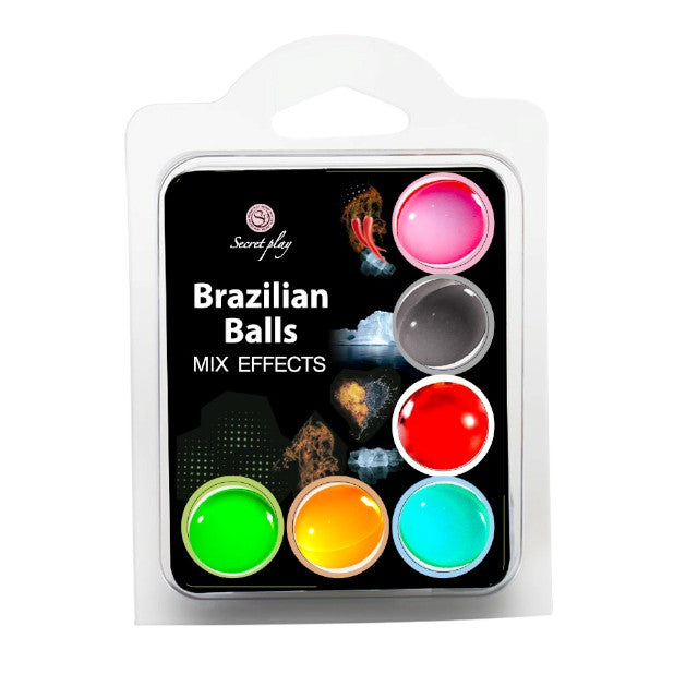 Bile Braziliene - Secret Play Mix Effects , ulei de masaj pentru corp si zonele erogene, cu efecte multiple, 1 x 6 bucati 1 Bile Braziliene - Secret Play Mix Effects