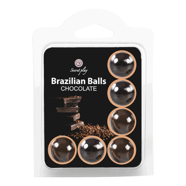 Bile cu ulei de masaj SECRET PLAY Brazilian Balls Chocolate, cu vitamina E, aromă de ciocolată, 6 bucăți 1 Bile cu ulei de masaj SECRET PLAY Brazilian Balls Chocolate