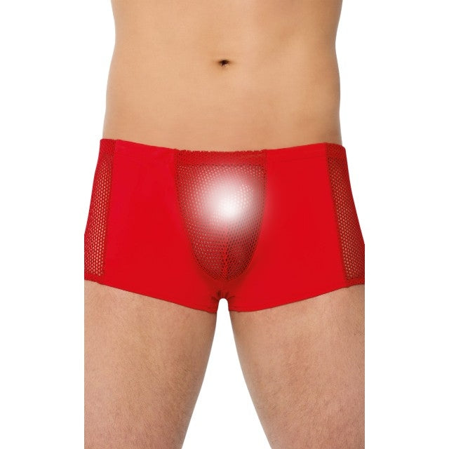 Boxeri sexy SOFTLINE Shorts 4515, lenjerie erotică pentru bărbați cu secțiune frontală din plasă, culoare roșu, mărime XL 1 Boxeri sexy SOFTLINE Shorts 4515