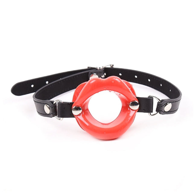 Calus pentru jocuri erotice OHMAMA FETISH - RED LIP GAG, cu curea din piele ecologica reglabila 1 Calus pentru jocuri erotice OHMAMA FETISH - RED LIP GAG