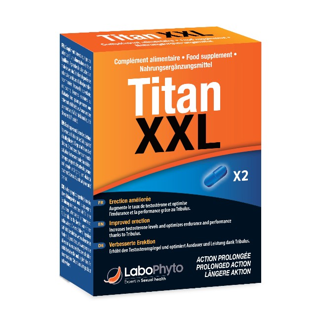 Capsule TITAN XXL, LaboPhyto, erectie puternica si stimulare libidou si dorinta sexuala, 2 capsule 1 Capsule TITAN XXL
