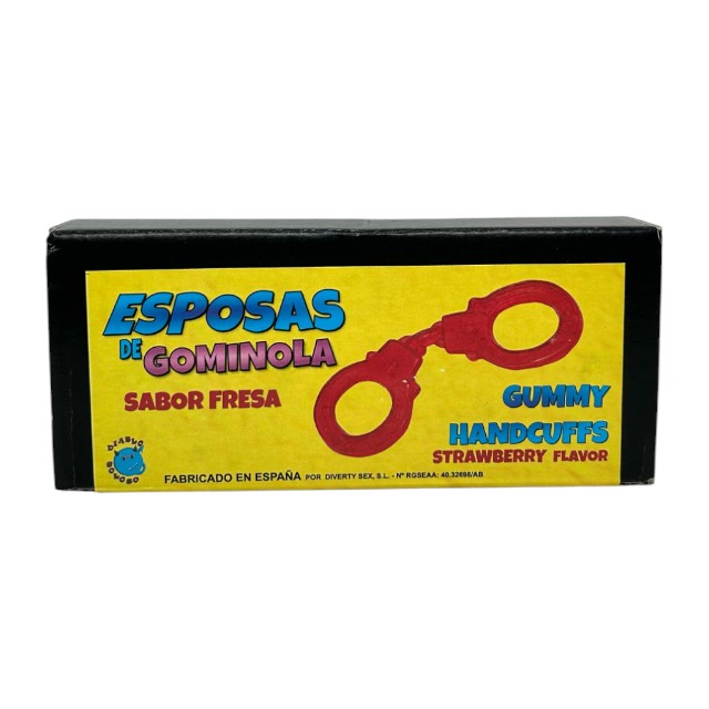 Cătușe din jeleu DIVERTY SEX Gummy Handcuffs, pentru jocuri erotice în cuplu, cu gust de căpșuni, culoare roșu 1 Cătușe din jeleu DIVERTY SEX Gummy Handcuffs