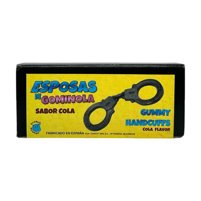 Cătușe din jeleu DIVERTY SEX Gummy Handcuffs, pentru jocuri erotice în cuplu, cu gust de cola, culoare negru 1 Cătușe din jeleu DIVERTY SEX Gummy Handcuffs