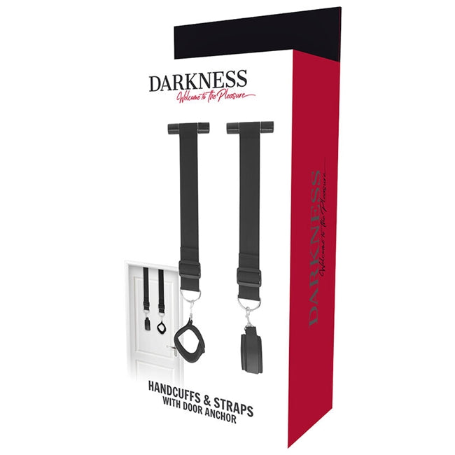 Catuse pentru jocuri erotice DARKNESS - Bondage Door, ajustabile, negre 1 Catuse pentru jocuri erotice DARKNESS - Bondage Door