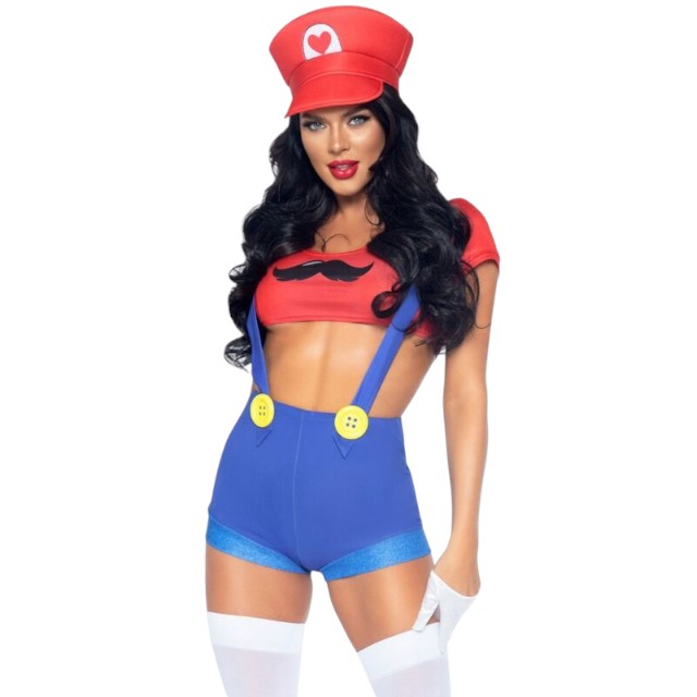 Costum sexy LegAvenue - Mario, culoare rosu si albastru, marimea S 1 Costum sexy LegAvenue - Mario
