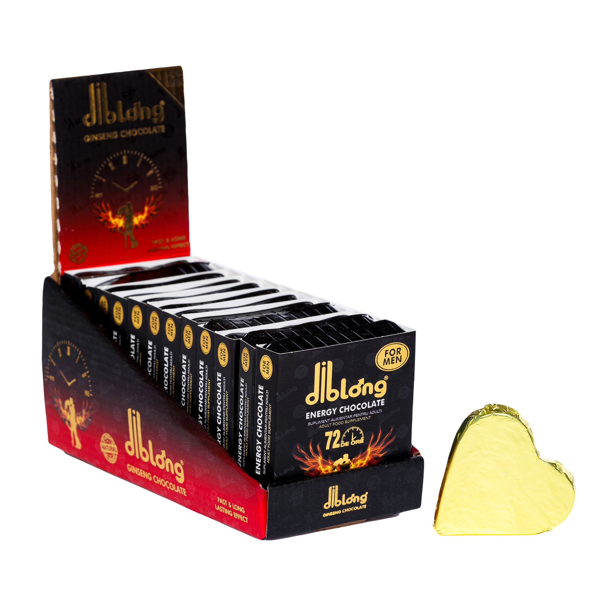 Cutie 12 afrodisiace tip ciocolata premium concentrat, DIBLONG ENERGY CHOCOLATE for MEN, pentru potenta, erectie, impotriva ejacularii, 100% natural, 288 g 1 Cutie 12 afrodisiace tip ciocolata premium concentrat