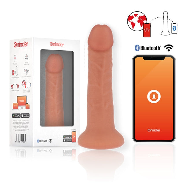 Dildo Oninder Bogota, control prin aplicație, vibrator bullet inclus, 9 funcții de vibrație, 17.5 cm, culoarea pielii 1 Dildo Oninder Bogota