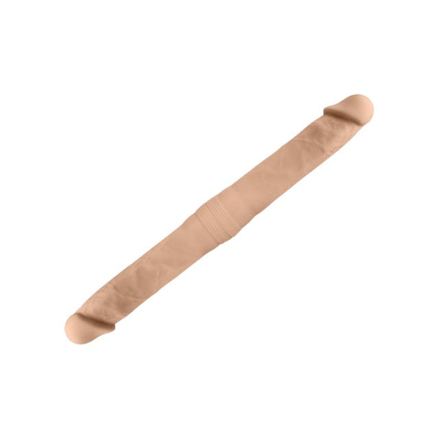 Dildo dublu SILEX-D Double Dong S Size, pentru dublă penetrare, reactiv la căldură, lungime 38.5 cm, culoarea pielii 1 Dildo dublu SILEX-D Double Dong S Size