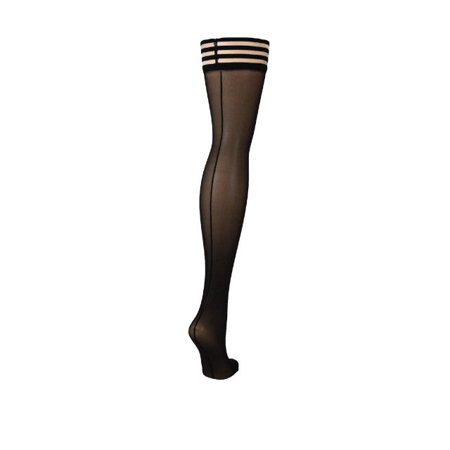 Dresuri sexy KIX’IES LOIS, cu cusătură pe spate și benzi anti-alunecare, negru, mărime C (L-XL) (model 1307C) 1 Dresuri sexy KIX’IES LOIS