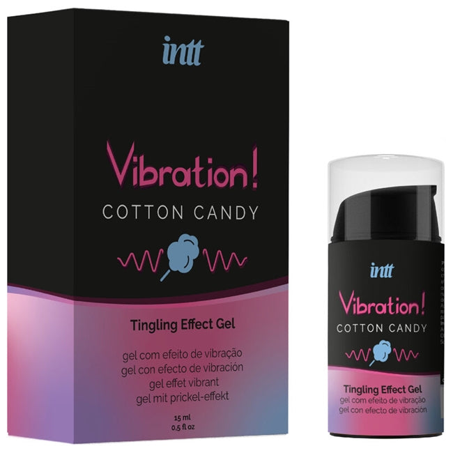 Gel INTT Vibration! Cotton Candy, pentru stimulare si excitare, cu efect de incalzire, Unisex, 15 ml 1 Gel INTT Vibration! Cotton Candy