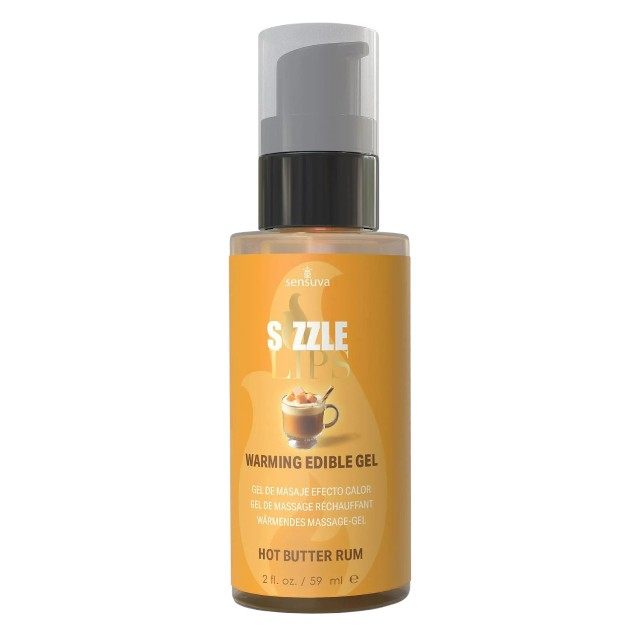 Gel comestibil SENSUVA Sizzle Lips HOT BUTTER RUM, cu efect de încălzire, gust de rom cu unt fierbinte, 59 ml 1 Gel comestibil SENSUVA Sizzle Lips HOT BUTTER RUM