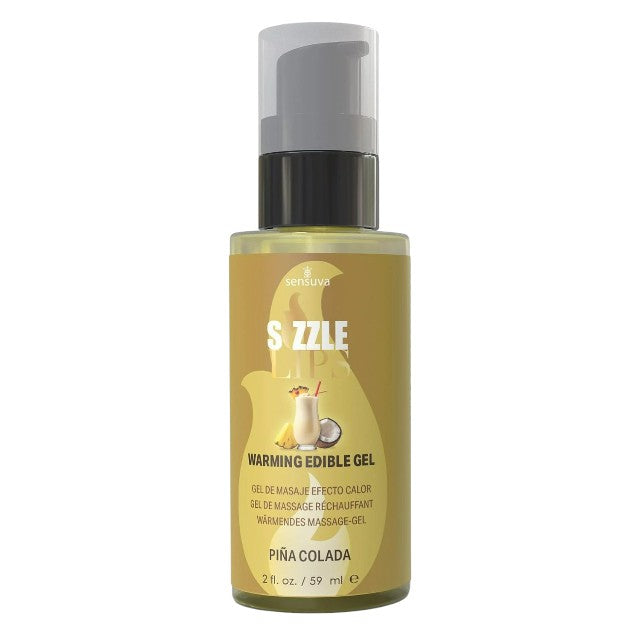 Gel comestibil SENSUVA Sizzle Lips PINA COLADA, cu efect de încălzire, gust de cocos si ananas, 59 ml 1 Gel comestibil SENSUVA Sizzle Lips PINA COLADA