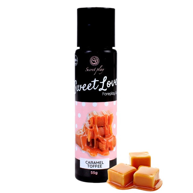 Gel intim comestibil SECRET PLAY Sweet Love - Caramel Toffee, cu aromă de caramele, 55 gr 1 Gel intim comestibil SECRET PLAY Sweet Love - Caramel Toffee