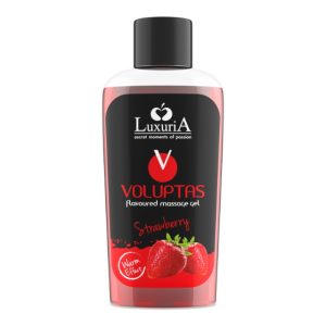 Gel pentru masaj LUXURIA Voluptas Strawberry, cu efect de încălzire, aromă naturală de căpșuni, 100 ml – ofertă, preț și specificații