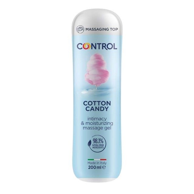 Gel pentru masaj și lubrifiant CONTROL Cotton Candy, capac cu bile de masaj, aromă de vată de zahăr, 200 ml 1 Gel pentru masaj și lubrifiant CONTROL Cotton Candy