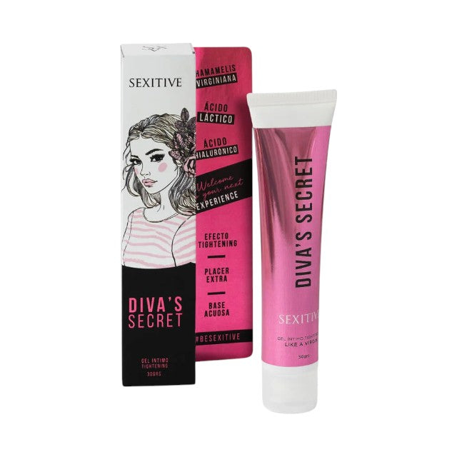 Gel pentru strâmtarea vaginului SEXITIVE Diva’s Secret - Tightening, cu acid hialuronic și acid lacid, 30 g 1 Gel pentru strâmtarea vaginului SEXITIVE Diva’s Secret - Tightening