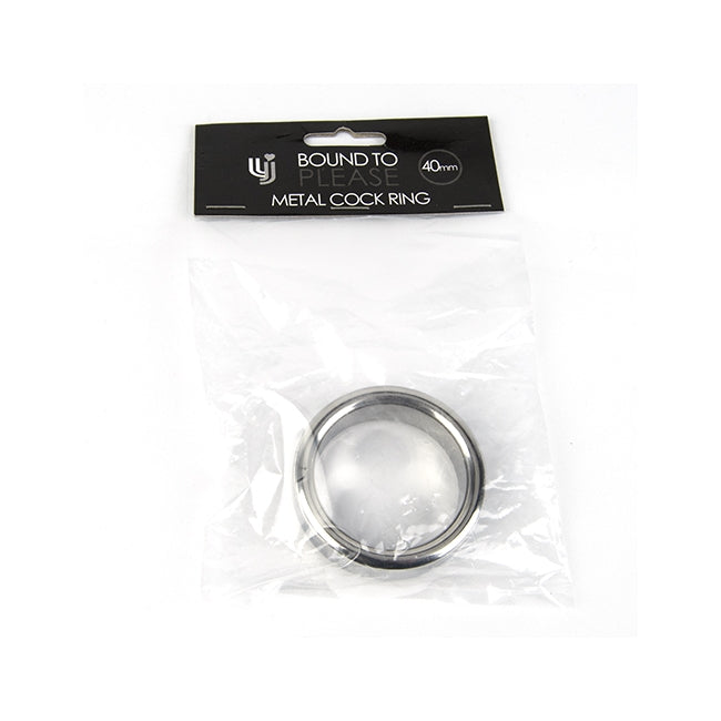 Inel pentru penis Bound to Please - Metal Cock Ring, din metal, argintiu, 40 mm 1 Inel pentru penis Bound to Please - Metal Cock Ring
