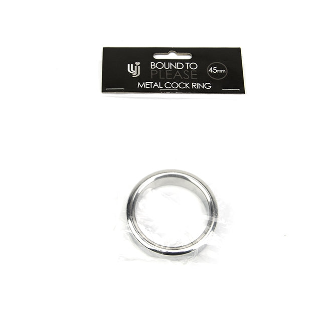 Inel pentru penis Bound to Please - Metal Cock Ring, din metal, argintiu, 45 mm 1 Inel pentru penis Bound to Please - Metal Cock Ring