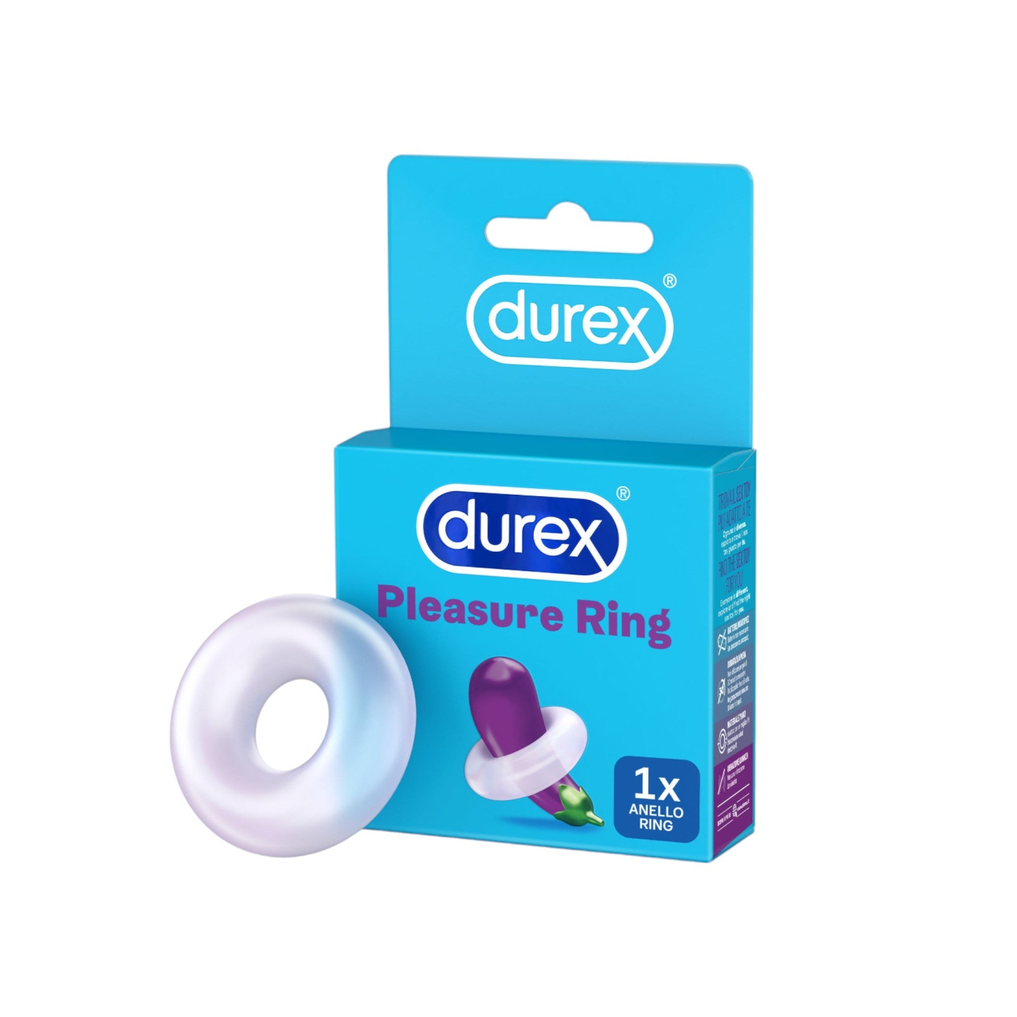 Inel pentru penis DUREX Pleasure Ring, din TPE, pentru erecții de durată și îmbunătățirea performanțelor sexuale, alb 1 Inel pentru penis DUREX Pleasure Ring