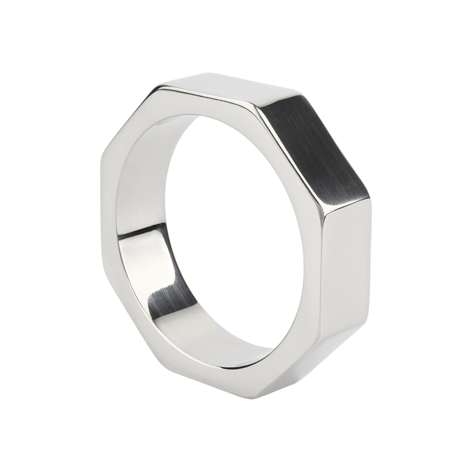 Inel pentru penis MR. STEEL Nut C-Ring, în formă de piuliță, din oțel inoxidabil, diametru 5 cm (mare), argintiu 1 Inel pentru penis MR. STEEL Nut C-Ring