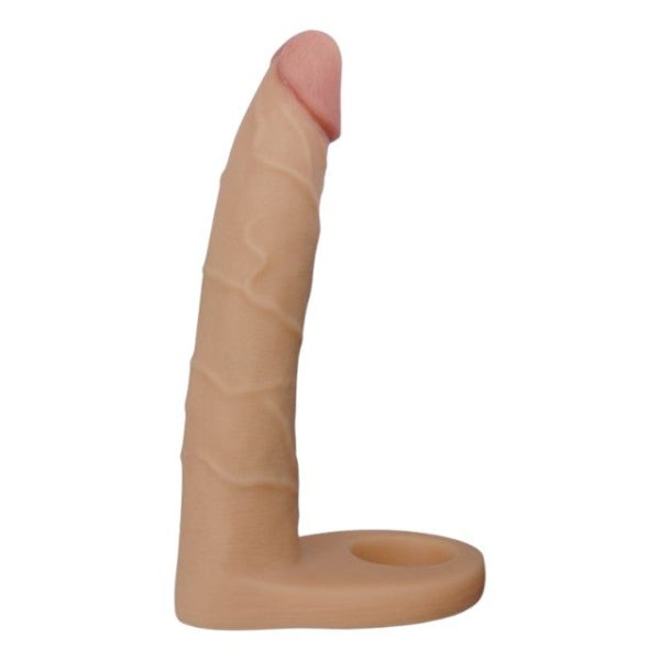 Inel pentru penis cu dildo LOVETOY Ultra Soft Double