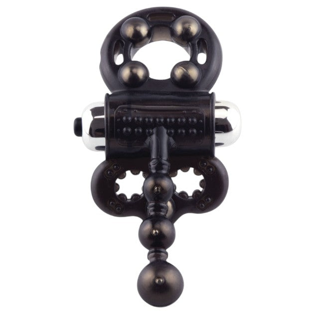 Inel vibrator pentru penis SCREAMING O Man Spark, cu inel pentru testicule, vibrator bullet și bile metalice, negru 1 Inel vibrator pentru penis SCREAMING O Man Spark