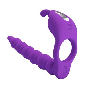 Inel vibrator pentru penis cu dildo PRETTY LOVE Blackney