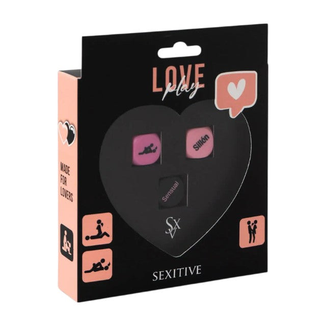 Joc erotic pentru cupluri SEXITIVE Love Play, include 3 zaruri cu poziții sexuale, locații și ritm (instrucțiuni în limba spaniolă) 1 Joc erotic pentru cupluri SEXITIVE Love Play