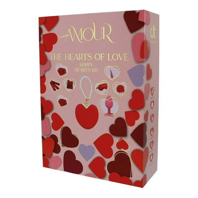 Kit DREAMTOYS Amour The Hearts Of Love, set 10 produse, cu vibrator, plug anal, mini bici, lumânare de masaj și petale de trandafir 1 Kit DREAMTOYS Amour The Hearts Of Love