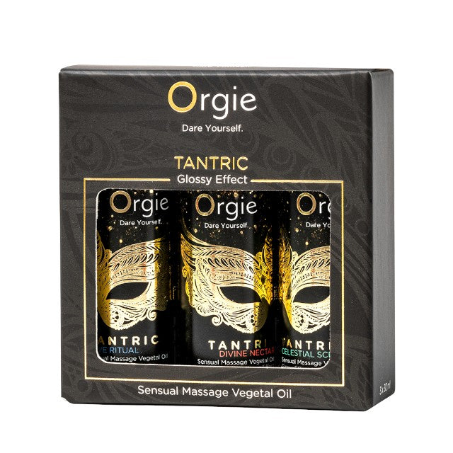 Kit ulei masaj Orgie - Tantric, pentru corp, cu arome de vin alb, orhidee, fructe de padure, kiwi si capsuni, 3 x 30 ml 1 Kit ulei masaj Orgie - Tantric
