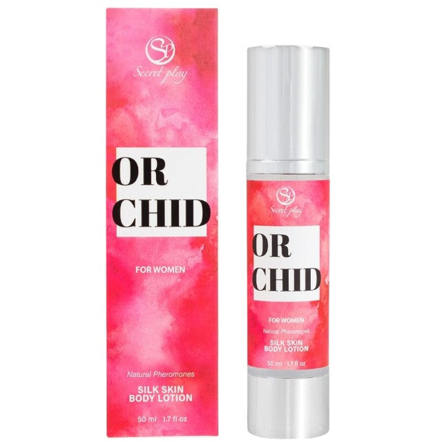 Loțiune pentru femei SECRET PLAY ORCHID Silky Skin, pentru corp, păr și masaj, cu feromoni, note de bergamotă și orhidee, 50 ml 1 Loțiune pentru femei SECRET PLAY ORCHID Silky Skin