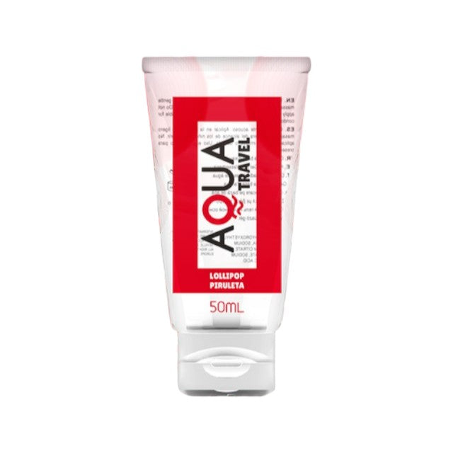 Lubrifiant cu aromă AQUA TRAVEL Lollipop, pe bază de apă, cu gust delicios de acadea, 50 ml 1 Lubrifiant cu aromă AQUA TRAVEL Lollipop
