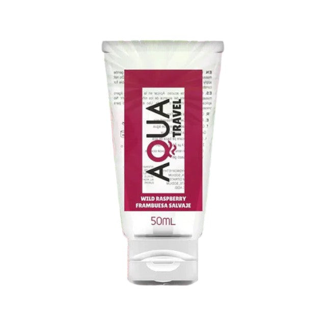 Lubrifiant cu aromă AQUA TRAVEL Wild Raspberry, pe bază de apă, cu gust delicios de zmeură sălbatică, 50 ml 1 Lubrifiant cu aromă AQUA TRAVEL Wild Raspberry