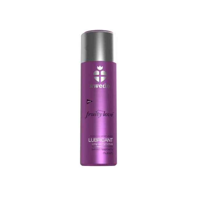 Lubrifiant cu aromă SWEDE Fruity Love Lubricant, pe bază de apă, aromă de zmeură și rubarbă, 50 ml (mov) 1 Lubrifiant cu aromă SWEDE Fruity Love Lubricant