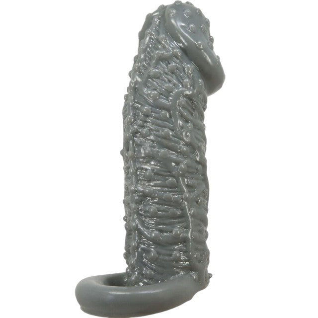 Manson PrettyLove - Realistic, cu striati, pentru extensia penisului, 13 cm, gri inchis 1 Manson PrettyLove - Realistic