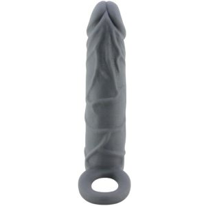 Manson PrettyLove - Realistic, 18 cm, gri inchis 1 Manson PrettyLove - Realistic, pentru extensia penisului, 18 cm, gri inchis